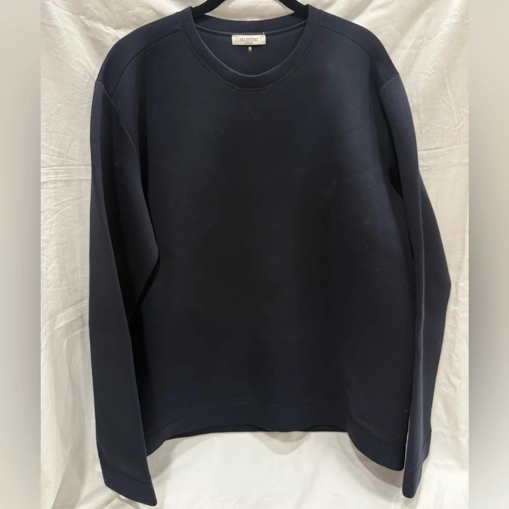 Valentino Men's Navy Modal Rockstud Sweatshirt - Picture 1 of 8